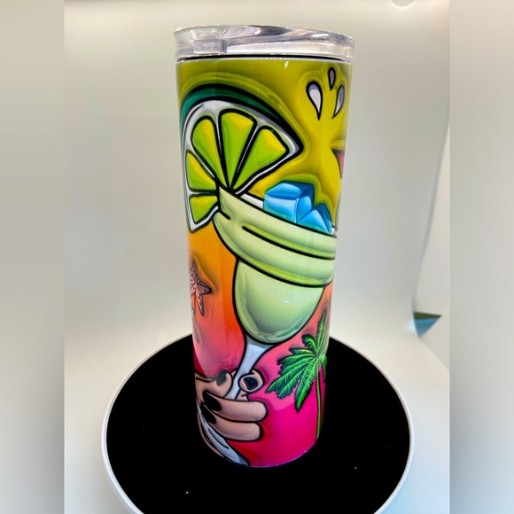 Beach Vacation Sublimation Steel Tumbler 25 Sun Sand Drink In My Hand Margarita - Picture 1 of 7